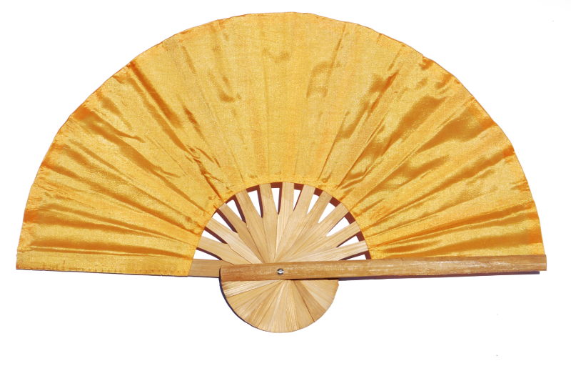 Deep Orange (70%) solid color silky fabric wedding fan