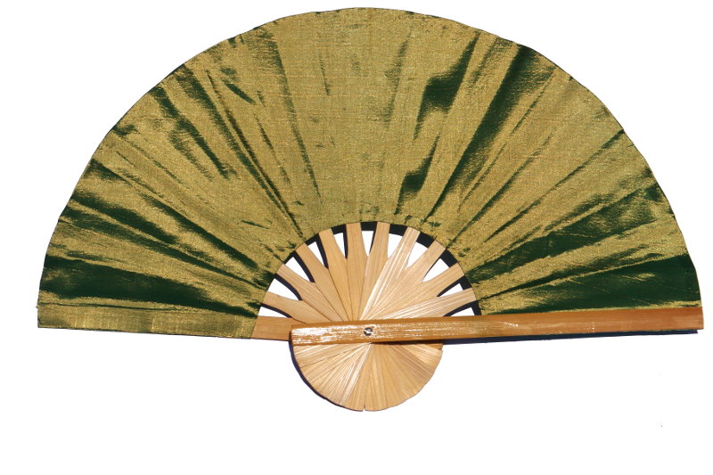 OliveDrab solid color silky fabric wedding fan