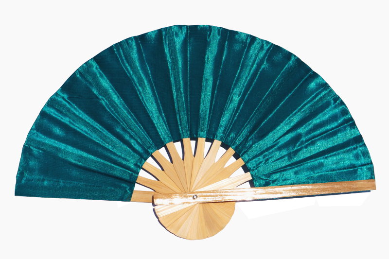 SeaGreen - solid color silky fabric wedding fan SeaGreen solid color silky fabric wedding fan