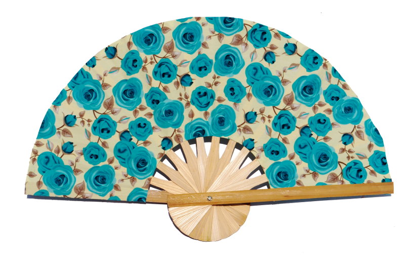 Design Pattern 09 fabric wedding fan with printed flowers