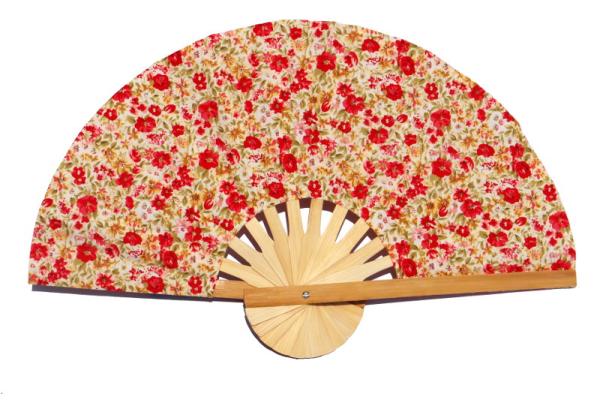 Design Pattern 01 fabric wedding fan with printed flowers