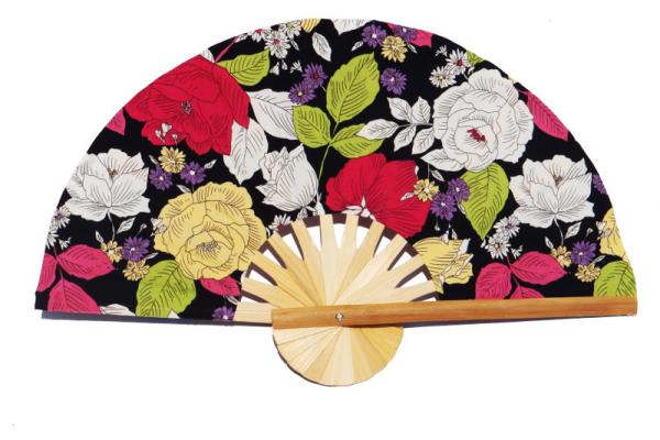 Design Pattern 10 fabric wedding fan with printed flowers