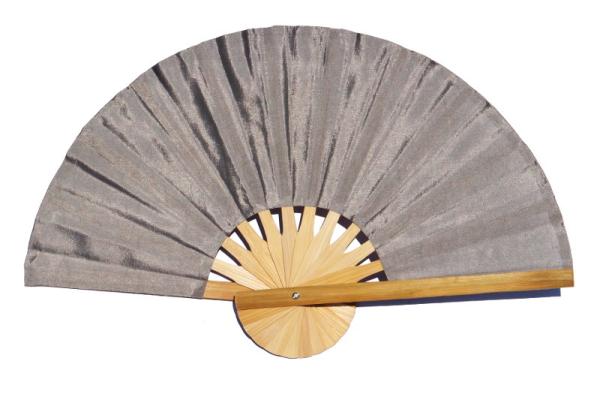 Deep Grey solid color silky fabric wedding fan