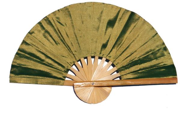 OliveDrab solid color silky fabric wedding fan