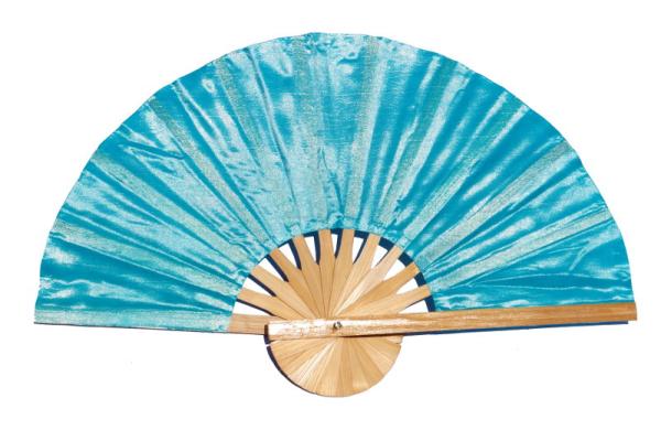 PaleTurquoise solid color silky fabric wedding fan