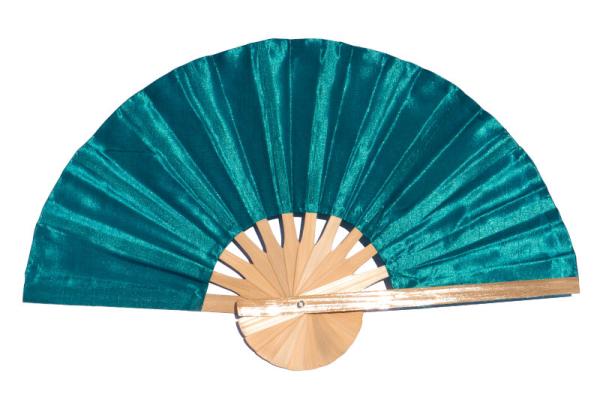 SeaGreen solid color silky fabric wedding fan