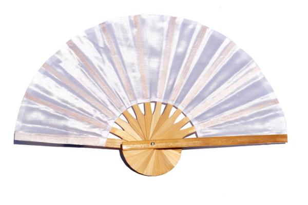 White solid color silky fabric wedding fan