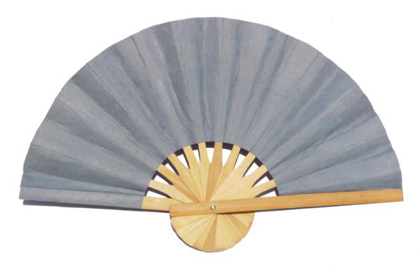 Paper wedding fan in solid color Grey. Handmade with bamboo and mulberry paper.