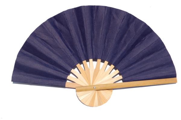 Paper wedding fan in solid color MidnightBlue. Handmade with bamboo and mulberry paper.