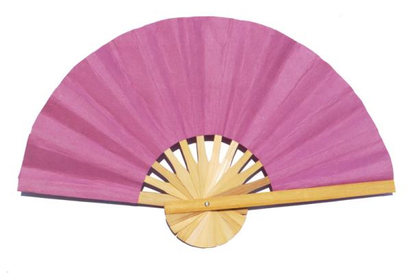 Paper wedding fan in solid color Plum. Handmade with bamboo and mulberry paper.