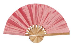 Salmon solid color silky fabric wedding fan